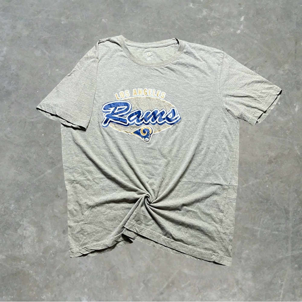 ☀️ Island Shores Los Angeles Rams NFL Football Graphic Tee Mens Size XL Cream